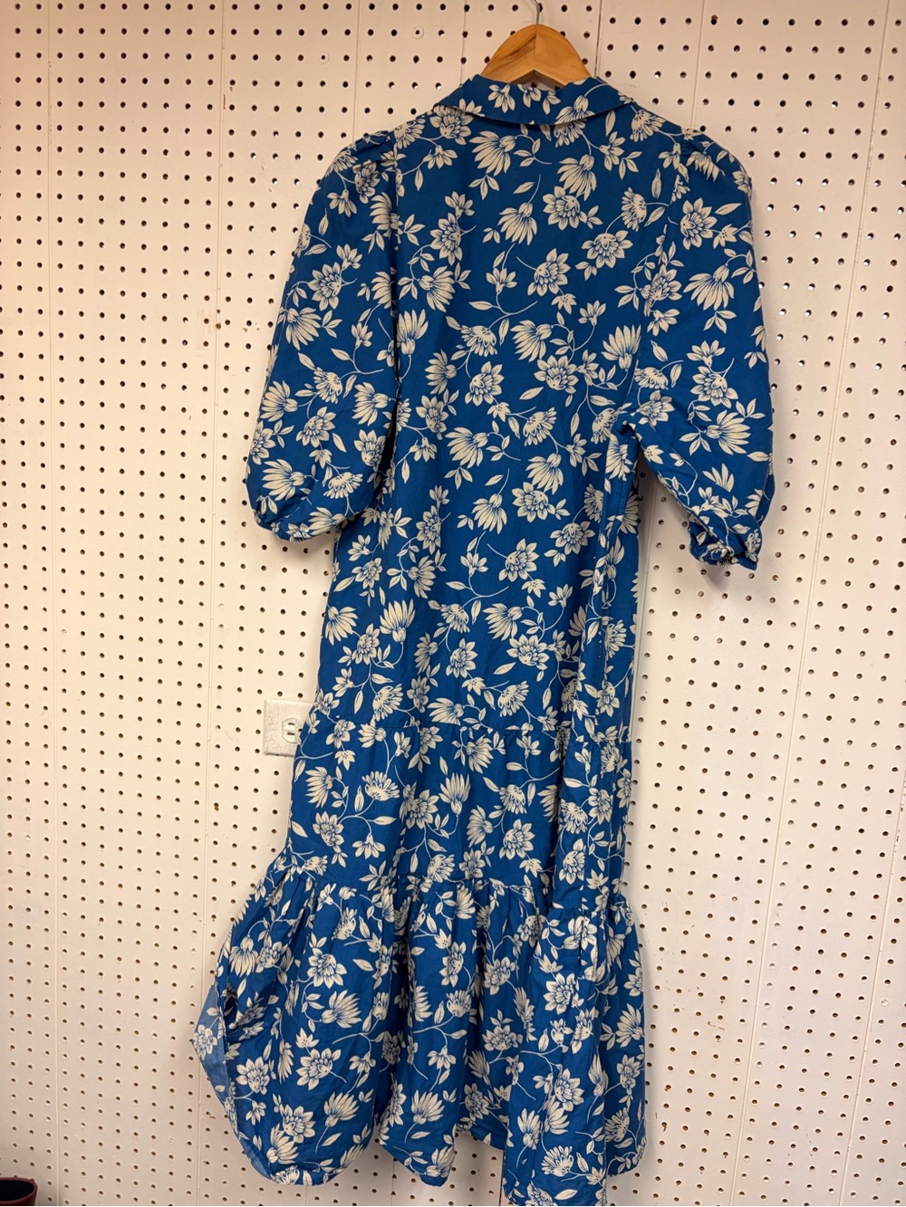 Zara Blue Floral Button-Down Tiered Dress - Picture 2 of 8